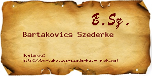 Bartakovics Szederke névjegykártya